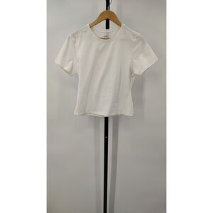 Quince White Women's Stretch Short Sleeve Crewneck Tee Large